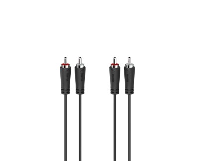 Hama Essential Cable de Audio RCA - Longitud 3m- Estereo - Doble Conector Macho - Color Negro