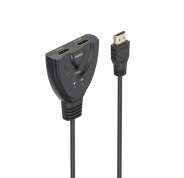 Hama Essential Conmutador HDMI 4K - Cable 1.7cm - Luz LED - 2 Entradas HDMI Hembra - 1 Salida HDMI Macho - Color Negro