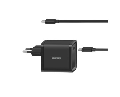 Hama Essential Fuente de Alimentacion Universal para Portatil - Potencia 45W - Voltaje 5-20V - Cable 2m - Power Delivery - Color Negro