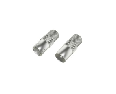 Hama Essential Set de Adaptadores para Cable de Antena - Coaxial Hembra a F Hembra - Coaxial Macho a F Hembra - Color Plata