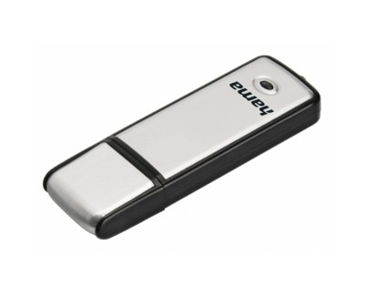 Hama Fancy Memoria Pendrive USB 2.0 con Tapa - 128GB de Capacidad - 15Mb/s de Transferencia - Aluminio Cepillado - 20x66x8mm - Color Negro y Plata