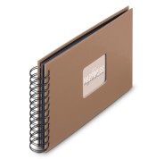 Hama Fine Art Album de Fotos con Espiral - 50 Paginas Negras - Tapa de Papel - 24x17cm - Color Marron