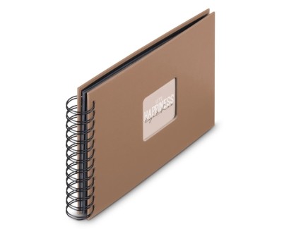 Hama Fine Art Album de Fotos con Espiral - 50 Paginas Negras - Tapa de Papel - 24x17cm - Color Marron