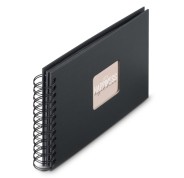 Hama Fine Art Album de Fotos con Espiral - 50 Paginas Negras - Tapa de Papel - 24x17cm - Color Negro