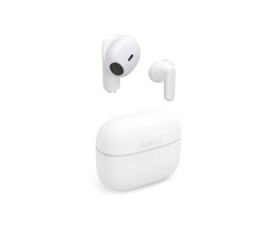 Hama Freedom Light II Auriculares con Microfono Omnidireccional - Bluetooth - Autonomia hasta 20h - Rango 10m - Asistente de Voz - Carga por USB-C - Color Blanco