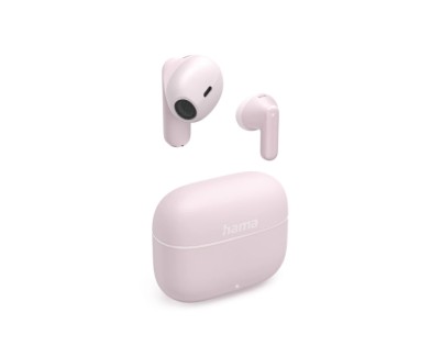 Hama Freedom Light II Auriculares con Microfono Omnidireccional - Bluetooth - Autonomia hasta 20h - Rango 10m - Asistente de Voz - Carga por USB-C - Color Rosa