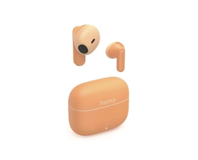 Hama Freedom Light II Auriculares Inalambricos con Microfono Omnidireccional - Bluetooth - Autonomia hasta 20h - Rango 10m - Asistente de Voz - Carga por USB-C - Color Naranja