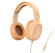 Hama Fun C Auriculares con Microfono Omnidireccional - Cable 1.2m - Diadema Ajustable - Almohadillas de Cuero - Color Naranja