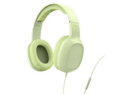 Hama Fun C Auriculares con Microfono Omnidireccional - Cable 1.2m - Diadema Ajustable - Almohadillas de Cuero - Color Verde