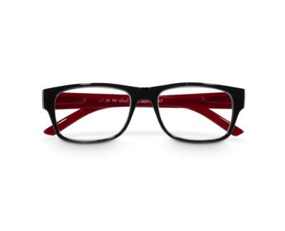 Hama Gafas de Lectura de +1.5 Dioptrias - Montura de Plastico Reciclado - Unisex - Color Negro y Rojo