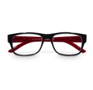 Hama Gafas de Lectura de +2.0 Dioptrias - Montura de Plastico Reciclado - Unisex - Color Negro y Rojo