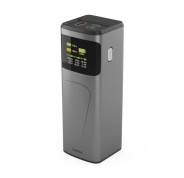 Hama High Power Bateria Externa Powerbank 24000mAh - Potencia 150W - USB-C - USB-A - Power Delivery - Pantalla TFT - Indicador de Carga - 3 Conexiones de Salida - 56.27x160x56.27mm - Color Gris