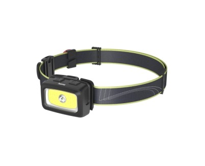 Hama Hl350 Linterna Frontal LED - Cinta para la Cabeza - 350 Lumenes - Autonomia hasta 5h - Funciona con 4 Pilas AAA - IP44 - Color Negro