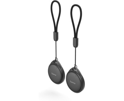 Hama Key Finder Pack 2 Localizadores Antiperdida - Compatible Apple y Google - Bluetooth - Autonomia hasta 365 Dias - Color Negro