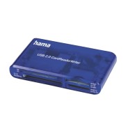 Hama Lector de Tarjetas - Conexion con USB-A - CompactFlash - Compatible con SD - Tarjeta xd - 57x97x17mm - Color Azul