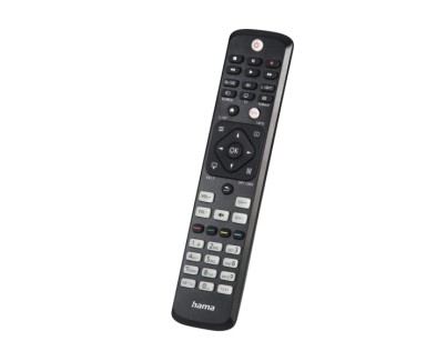 Hama Mando a Distancia para TV Philips - Alcance 10m - 46 Botones - Acceso Directo a Plataformas de Streaming - 21.4x5x2.5cm - Color Negro