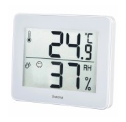 Hama Medidor de Temperatura y Humedad para Interior - Pantalla Digital - Memoria de Datos - Indicador de Confort - Permite Colgar en Pared - 10x1.1x8.2cm - Color Blanco