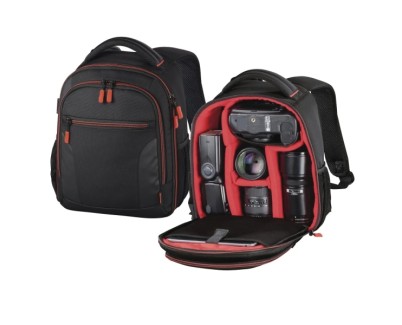 Hama Miami Mochila para Camara - Capacidad 5L - Poliester - Compartimentos Separados para Objetivos - Asa de Mano - 22x10x24cm - Color Negro