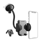 Hama Multi Soporte de Coche para Smartphone - Peso Max 200g - Pinza para Rejilla - Ventosa para Parabrisas - Ancho Dispositivo de 4 a 11cm - Color Negro