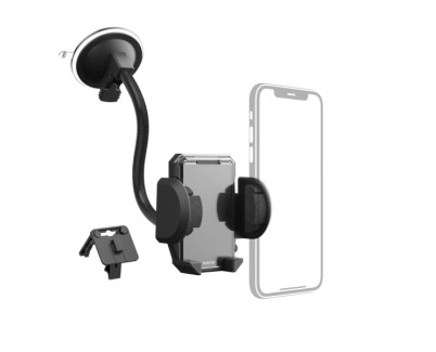Hama Multi Soporte de Coche para Smartphone - Peso Max 200g - Pinza para Rejilla - Ventosa para Parabrisas - Ancho Dispositivo de 4 a 11cm - Color Negro