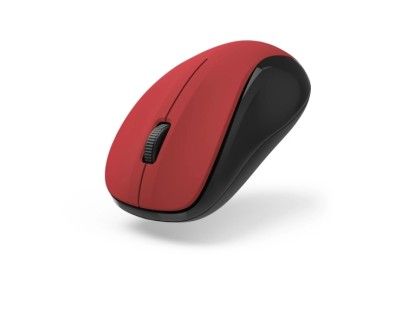 Hama Mw-300 V2 Raton Optico Inalambrico 1200dpi - 3 Botones - USB-A RF 2.4GHz - Silencioso - Uso Ambidiestro - Rango 10m - 5.8x3.7x10.3cm - Color Negro y Rojo