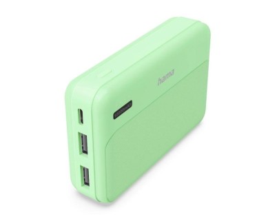 Hama Power Pack Pocket 10 Bateria Externa Powerbank 10000mAh - Compacta - 1x USB-C y 2x USB-A - Color Verde