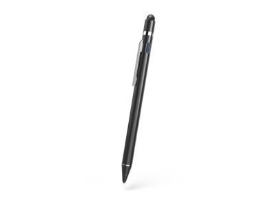 Hama Pro Lapiz Digital para Tablet - Autonomia hasta 18h - Punta Fina de 1.5mm - Cuerpo de Aluminio - Punta de Goma - Longitud de 146mm - Clip Integrado - Color Negro