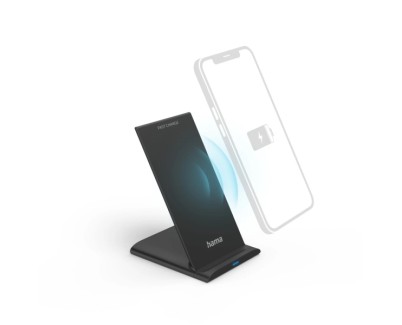 Hama QI-FC10S Cargador Inalambrico - Potencia 10W - USB-C - Indicador LED - Carga Rapida - Color Negro