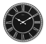 Hama Rab Reloj de Pared Analogico - Cuarzo - Silencioso - MDF - Funciona con 1 Pila AA - 30x2cm - Color Negro