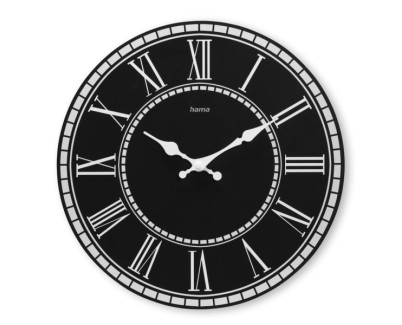 Hama Rab Reloj de Pared Analogico - Cuarzo - Silencioso - MDF - Funciona con 1 Pila AA - 30x2cm - Color Negro