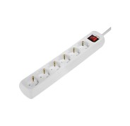 Hama Regleta Alimentacion con 6 Tomas - Cable 1.4m - Interruptor de Encendido - 33.7x5.5x4.7cm - Color Blanco