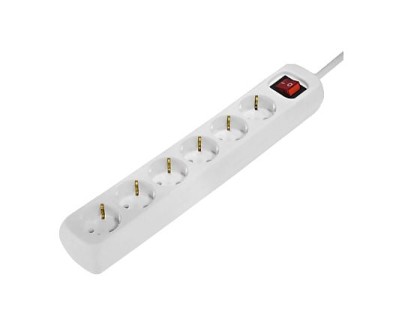 Hama Regleta Alimentacion con 6 Tomas - Cable 1.4m - Interruptor de Encendido - 33.7x5.5x4.7cm - Color Blanco