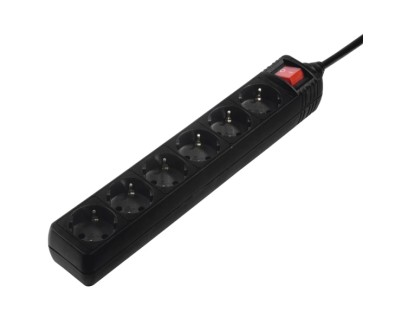 Hama Regleta Alimentacion con 6 Tomas - Cable 1.4m - Interruptor de Encendido - 33.7x5.5x4.7cm - Color Negro