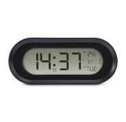 Hama Samos Reloj Despertador Digital - Patalla LCD - Funcion de Repeticion de Alarma - Alarma de Aniversario - Termometro - 15x5x6.3cm - Color Negro