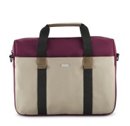 Hama Silvan Maletin para Portatiles hasta 16.2\" - Poliester Reciclado - Bolsillo Frontal - Interior Acolchado - 42x5x32cm - Color Beige y Burdeos