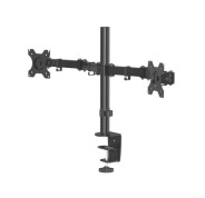 Hama Soporte de Mesa con Brazos Articulados para 2 Monitores de 13 a 32\" - Capacidad 8kg - Altura Ajustable - Inclinacion 45º - Giro 180º - Acero - VESA 100x100 - 86.18x6.96x40.64cm - Color Negro