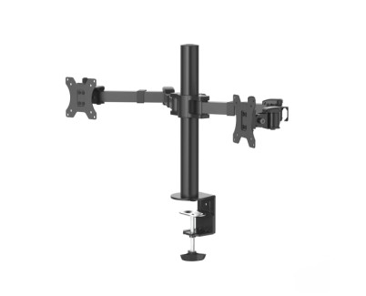 Hama Soporte de Mesa con Brazos Articulados para 2 Monitores de 13 a 35\" - Capacidad 15kg - Inclinacion 35&ordm; - Altura Ajustable - Giro 180&ordm; - Acero - VESA 100x100 - 101.8x13.81x40.43cm - Color Negro