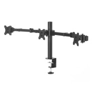 Hama Soporte de Mesa con Brazos Articulados para 3 Monitores de 13 a 27\" - Capacidad 7kg - Inclinacion 25º - Altura Ajustable - Giro 180º - Acero - VESA 100x100 - 139.4x17.49x40.43cm - Color Negro