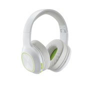 Hama Spirit Calypso II Auriculares con Microfono Omnidireccional - Bluetooth - Diadema Ajustable - Rango 10m - Plegable - Asistente de Voz - Carga por USB-C - Color Blanco y Verde