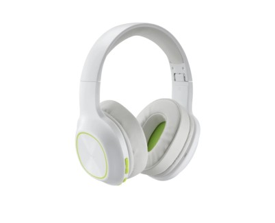 Hama Spirit Calypso II Auriculares con Microfono Omnidireccional - Bluetooth - Diadema Ajustable - Rango 10m - Plegable - Asistente de Voz - Carga por USB-C - Color Blanco y Verde