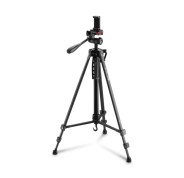 Hama Star 153 3D Tripode para Camara y Smartphone - Peso Max 990g - Altura Ajustable hasta 153cm - Manivela en Columna Central - Aluminio - Cabezal de 3 Vias - Color Negro
