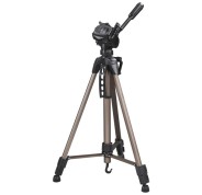 Hama Star 61 Tripode para Camara con Rosca 1/4\" - Altura hasta 153cm - Peso Max 3kg - Manivela en Columna Central - Aluminio - Soporte de Liberacion Rapida - Cabezal de 3 Vias - Color Beige