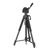 Hama Tripode para Camara con Rosca 1/4\" - Peso Max 5kg - Altura hasta 170cm - Soporte para Smartphone y Tablet - Manivela en Columna Central - Aluminio - Soporte de Liberacion Rapida - Color Negro