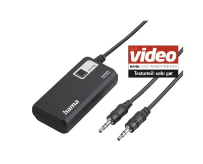 Hama Twin Adaptador de Audio Bluetooth - Jack 3.5mm Hembra - Rango de 10m - Color Negro