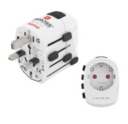 Hama World Travel Pro Adaptador Universal de Viaje - Mas de 150 Paises - 250V, 7A - Color Blanco