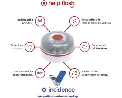 Help Flash IoT Baliza de Señalizacion de Emergencia V16 Conectada con DGT - Proteccion IP54 - Datos hasta Enero 2038