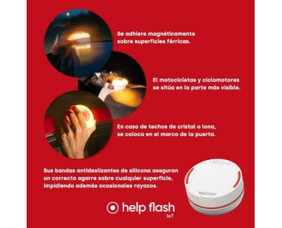 Help Flash IoT Baliza de Señalizacion de Emergencia V16 Conectada con DGT - Proteccion IP54 - Datos hasta Enero 2038