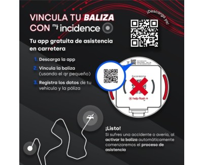 Help Flash IoT+ Baliza de Señalizacion de Emergencia V16 Conectada con DGT - Proteccion IP54 - Datos hasta Enero 2038