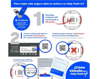 Help Flash IoT Baliza de Señalizacion de Emergencia V16 Conectada con DGT - Proteccion IP54 - Datos hasta Enero 2038