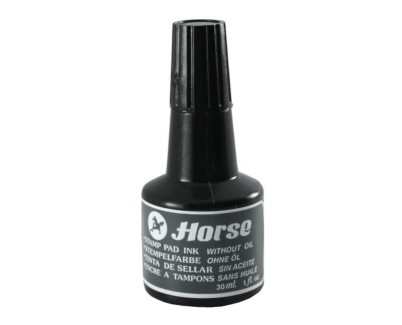 Horse Bote de Tinta para Tampon 30ml - Sin Aceite - Color Negro